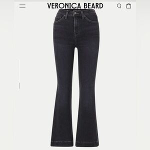Veronica Beard Carson Kick Flare Jean Washed Onyx 27